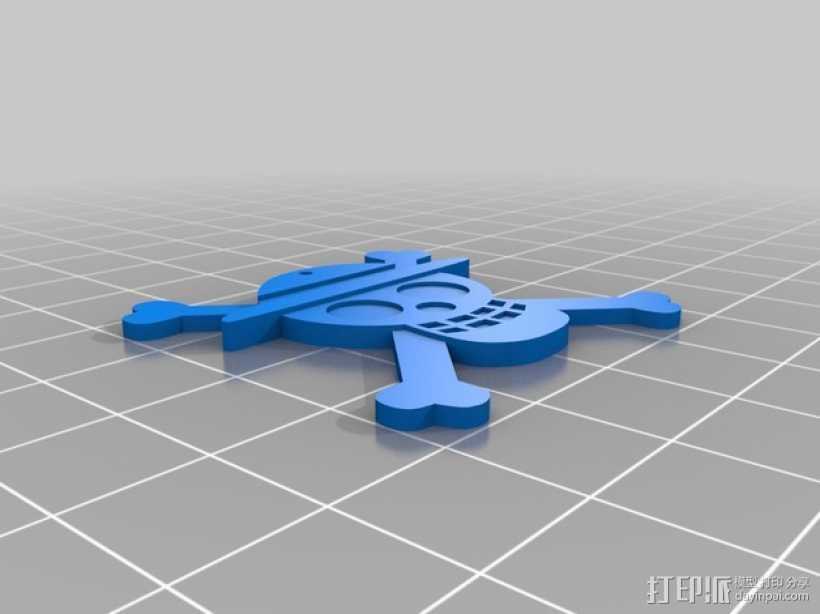 海盗旗 坠饰 3D打印模型渲染图