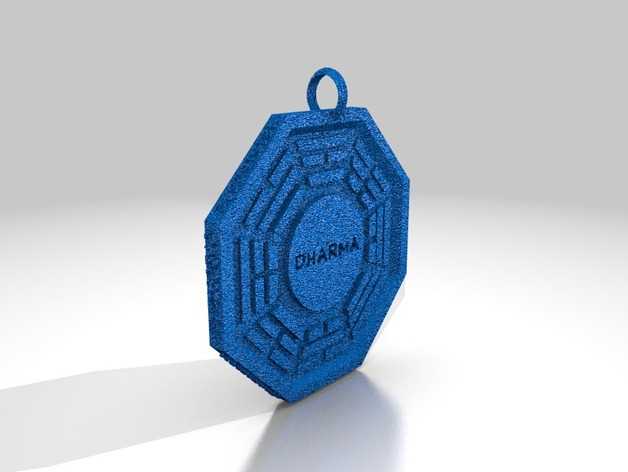 Dharma达摩计划 吊坠 3D打印模型渲染图
