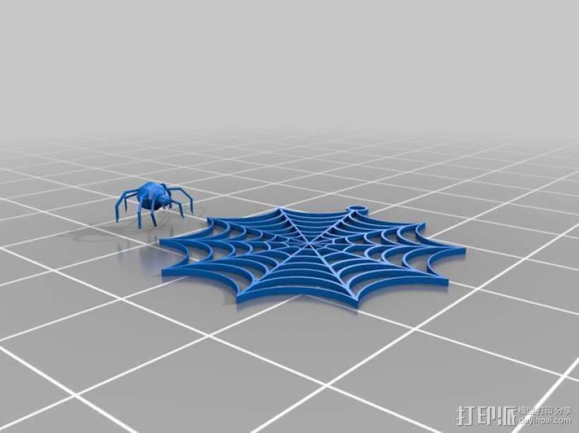 蜘蛛网 耳坠 3D打印模型渲染图