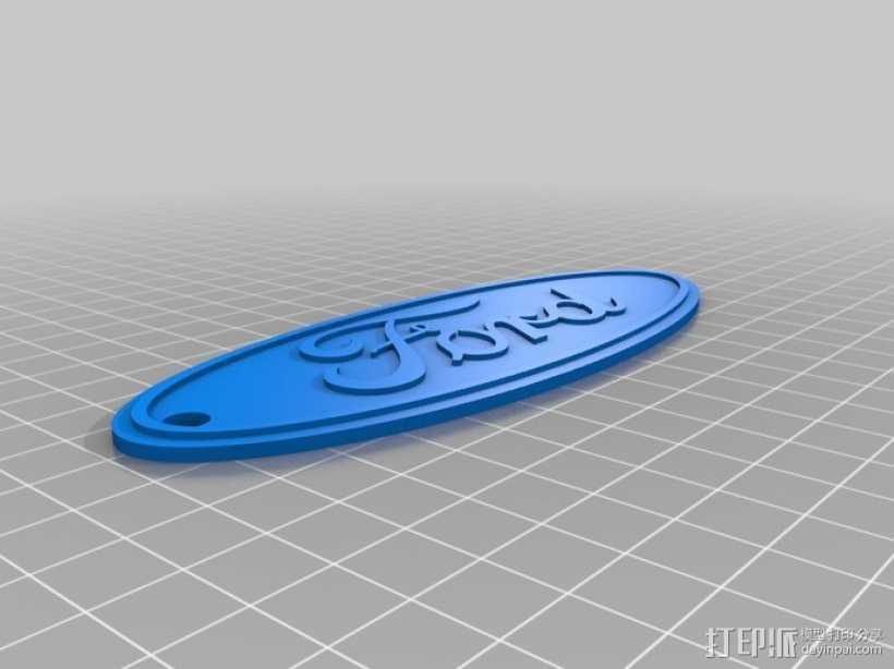 Ford汽车钥匙坠 3D打印模型渲染图