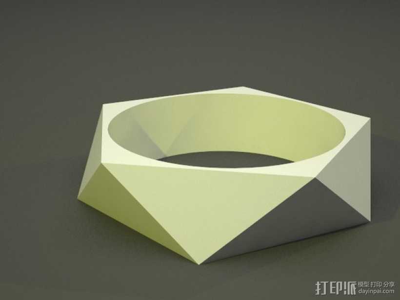 多边形几何手镯 3D打印模型渲染图