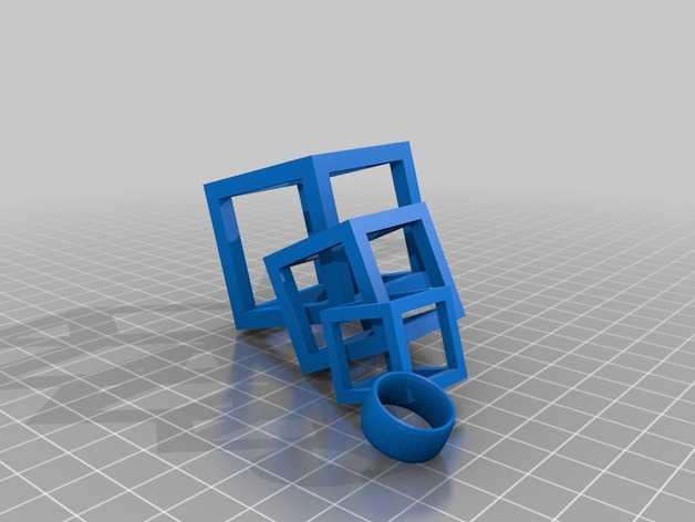连锁方块 耳坠  3D打印模型渲染图