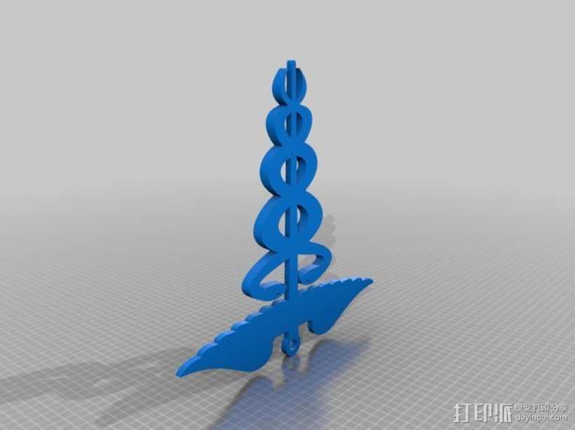 皇家海军 胸针 吊坠 3D打印模型渲染图