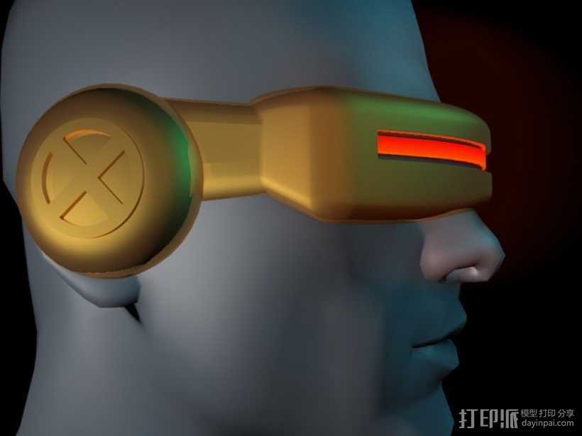 镭射眼镜  3D打印模型渲染图