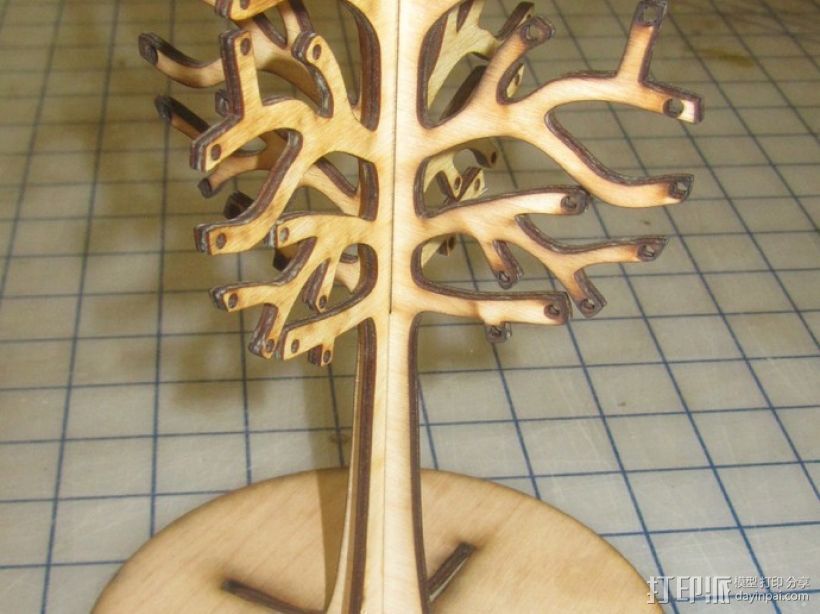 桦树首饰架  3D打印模型渲染图