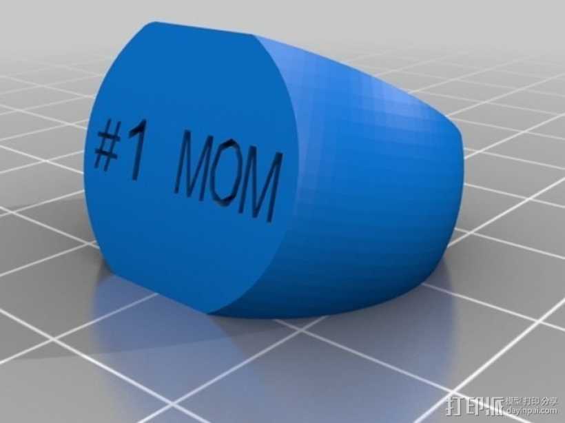 #1 MOM戒指 3D打印模型渲染图