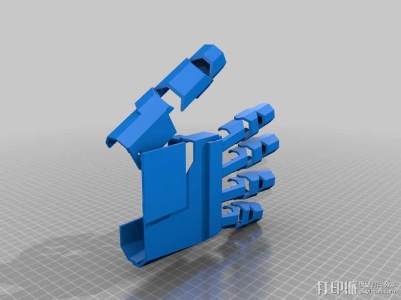 铠甲手套 3D打印模型渲染图