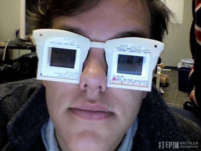 幻灯片眼镜 3D打印模型渲染图