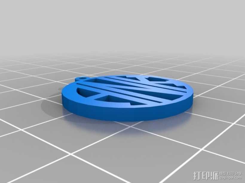 ANK 字母吊坠 3D打印模型渲染图