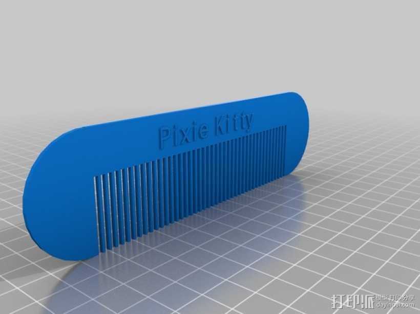 PixieKitty梳子 3D打印模型渲染图