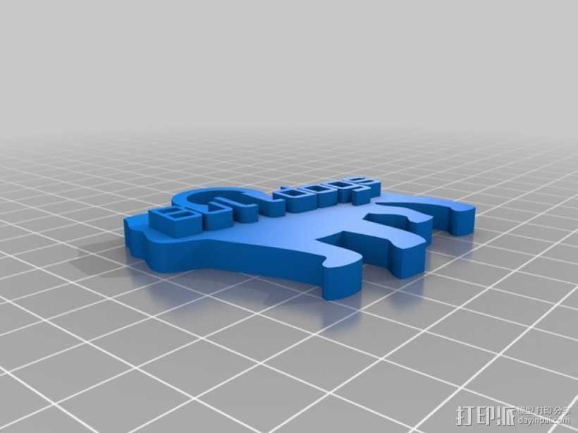 BullDogs钥匙坠 3D打印模型渲染图