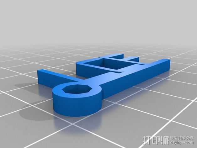 字母钥匙坠 3D打印模型渲染图