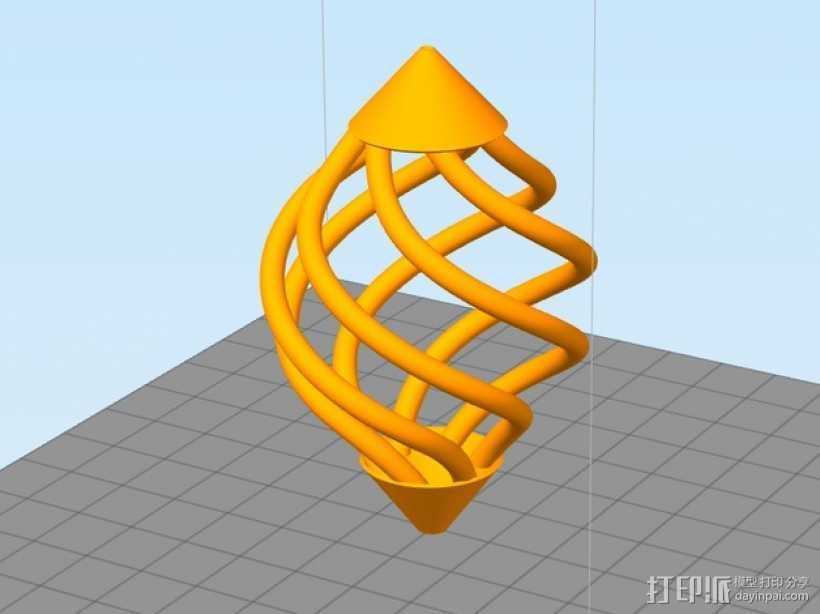 镂空螺旋 吊坠 3D打印模型渲染图