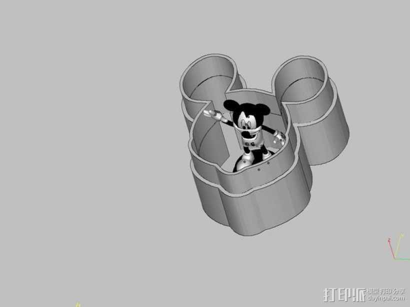 米老鼠戒指盒 3D打印模型渲染图
