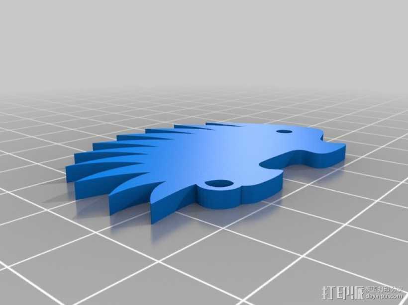 豪猪 挂件 3D打印模型渲染图