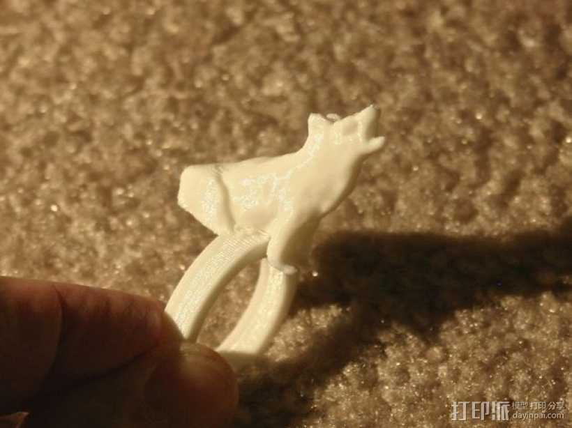 狼 戒指 3D打印模型渲染图