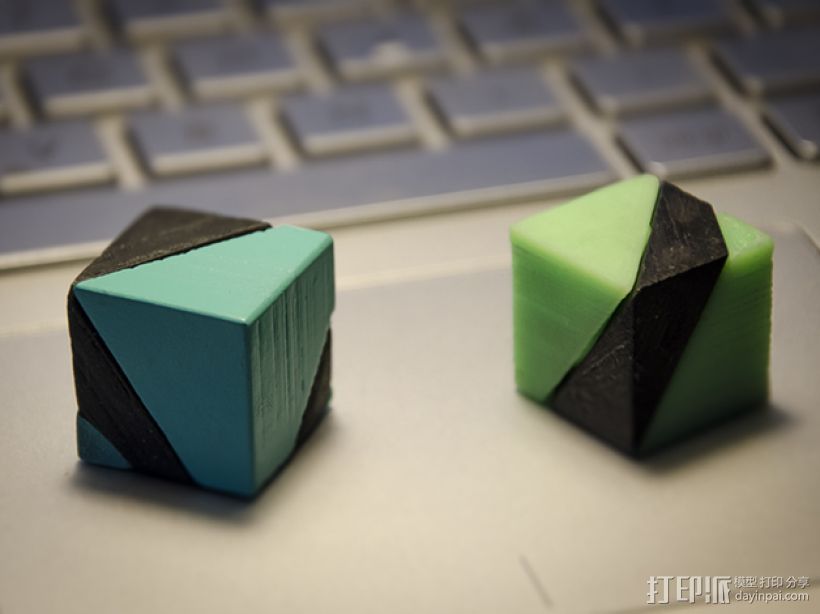 立方体 戒指 3D打印模型渲染图