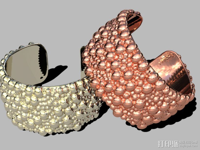 泡泡手镯 3D打印模型渲染图