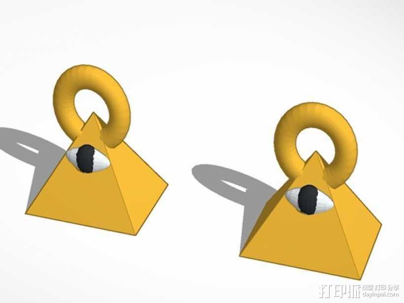 三角耳坠 3D打印模型渲染图
