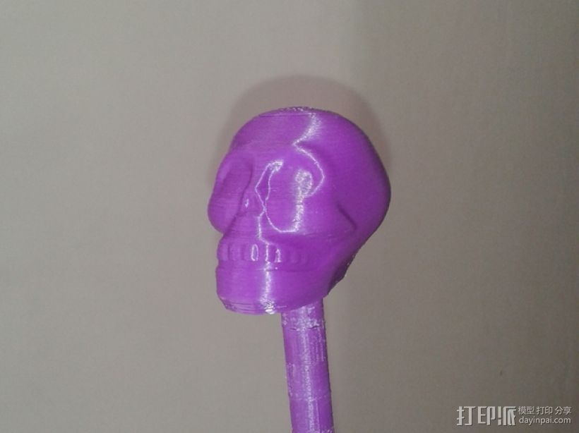 骷髅头手杖 3D打印模型渲染图