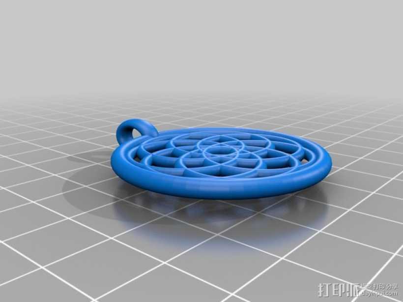 生命之花吊坠 3D打印模型渲染图