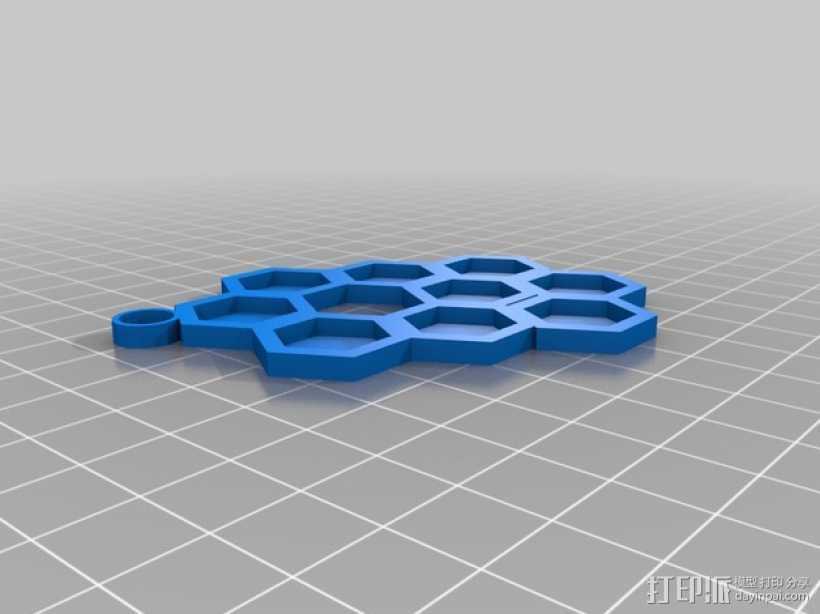 透明的蜂巢 挂件 3D打印模型渲染图