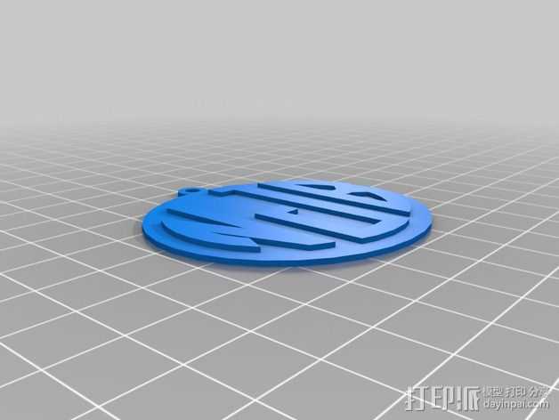 字母吊坠 3D打印模型渲染图