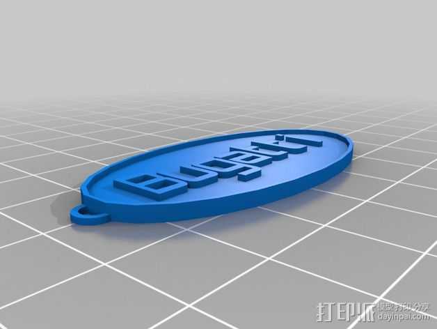 椭圆形钥匙扣 3D打印模型渲染图
