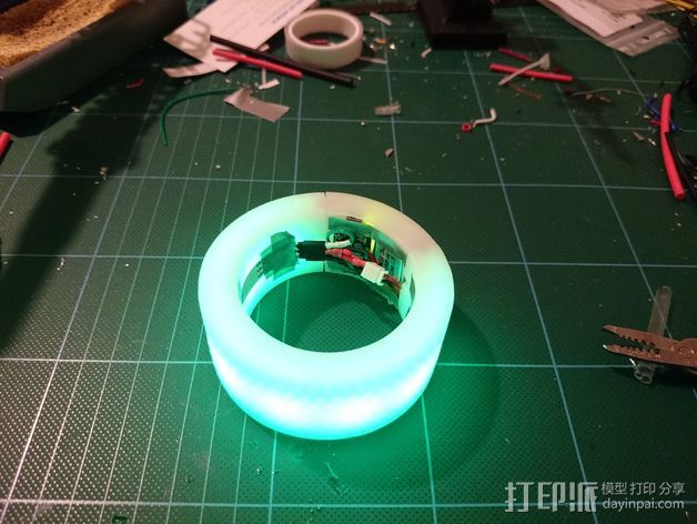 LED发光手镯 3D打印模型渲染图