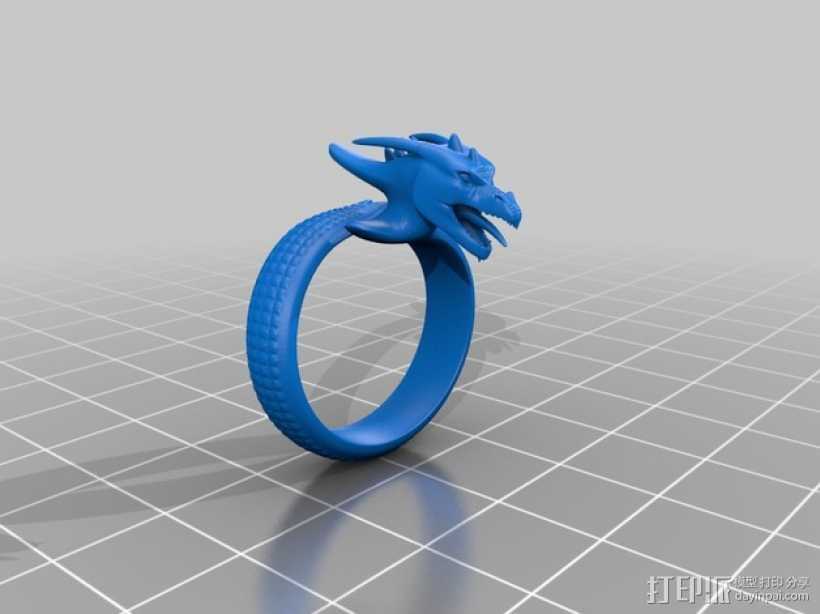 龙行戒指 3D打印模型渲染图