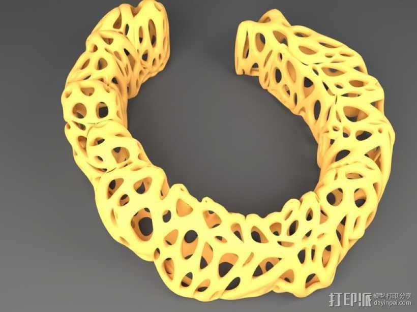 泰森多边形 手镯 3D打印模型渲染图