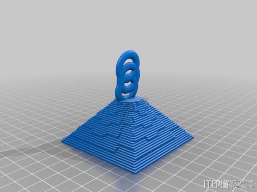 金字塔坠饰 3D打印模型渲染图