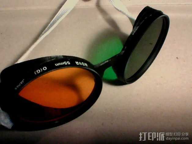 滤光镜眼镜框 3D打印模型渲染图