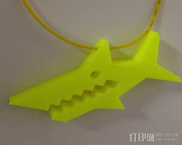 鲨鱼项链 3D打印模型渲染图