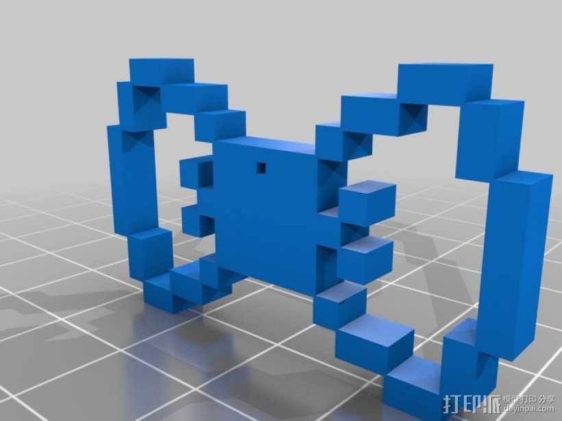 像素蝴蝶结 3D打印模型渲染图