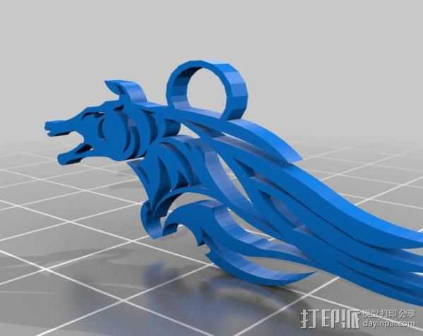 马型耳环 3D打印模型渲染图