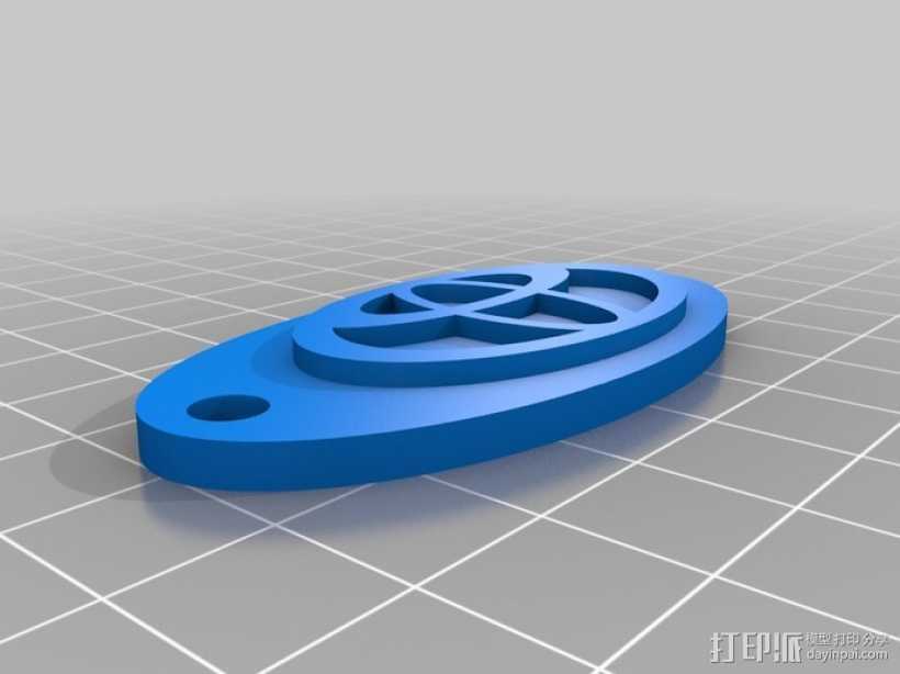 本田标志钥匙链 3D打印模型渲染图