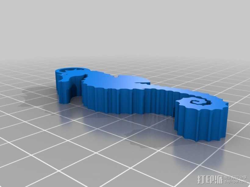 海马钥匙扣 3D打印模型渲染图