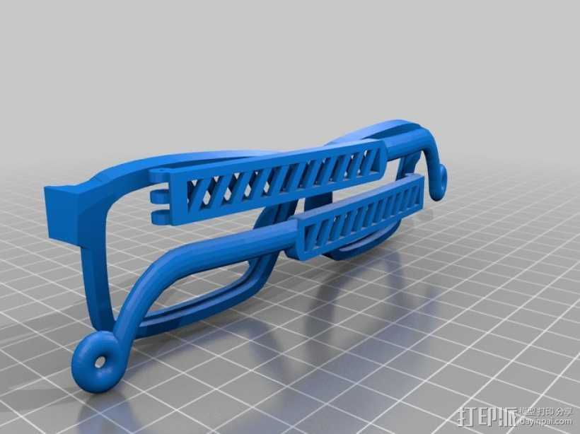 英式风眼镜 3D打印模型渲染图
