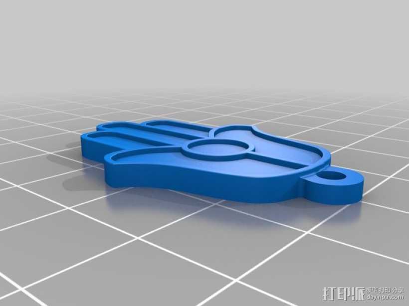 法蒂玛之手钥匙链 3D打印模型渲染图
