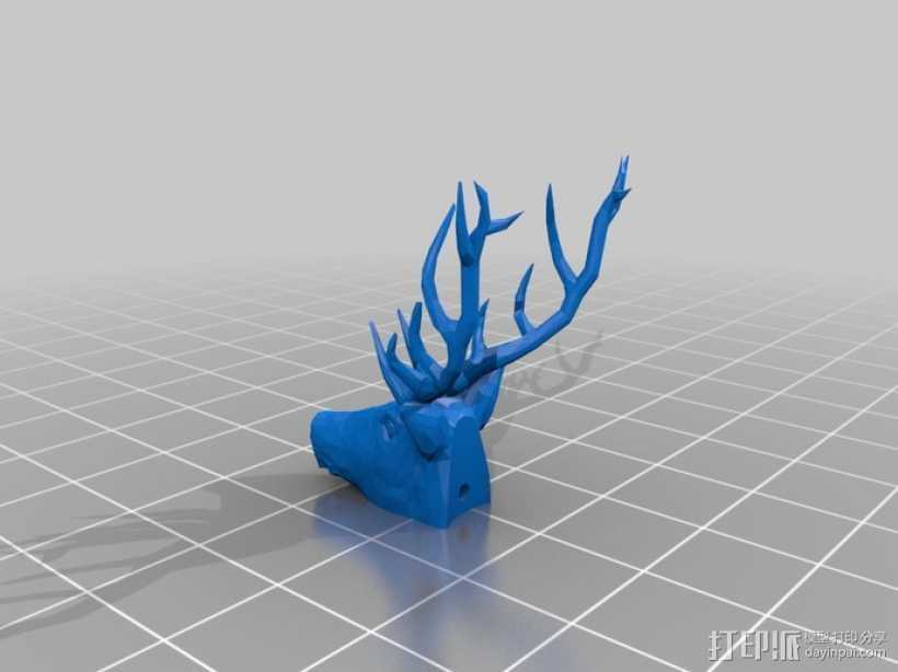 雄鹿头戒指 3D打印模型渲染图