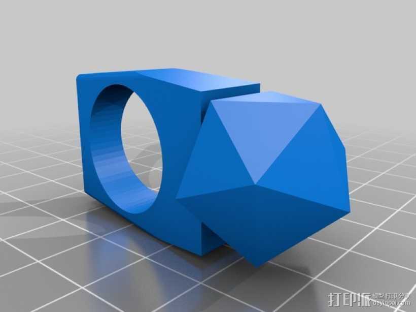 正二十面体 戒指 3D打印模型渲染图