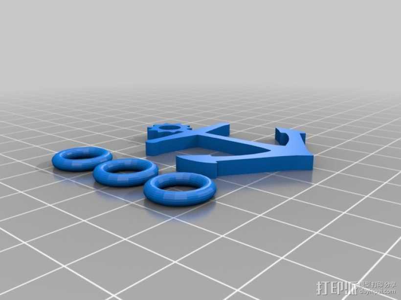 船锚 钥匙链 3D打印模型渲染图