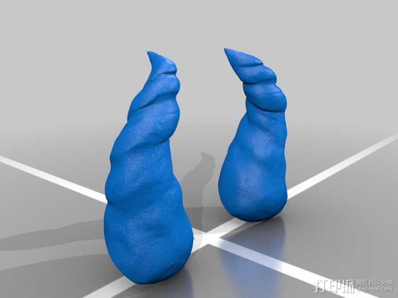 小犀牛角 3D打印模型渲染图