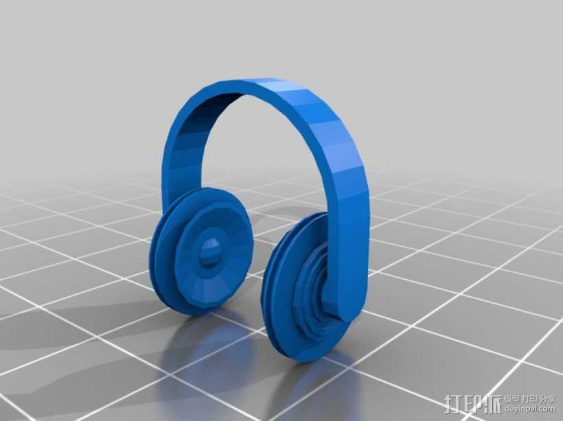 头戴式耳机 3D打印模型渲染图