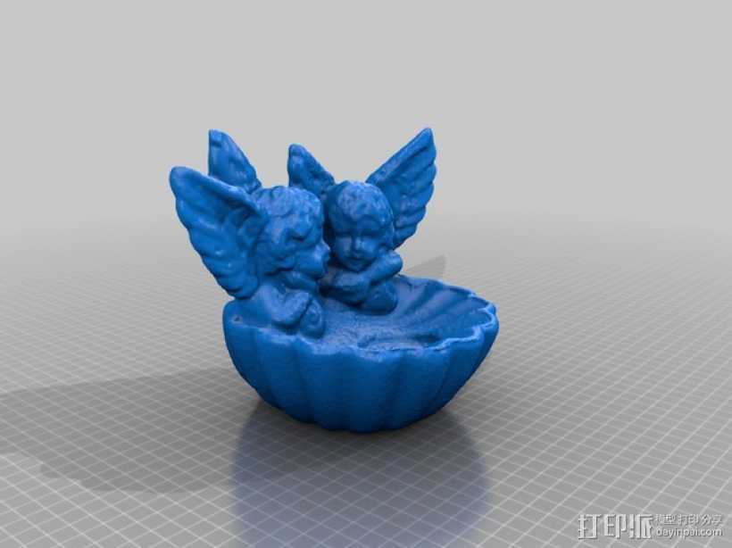 天使烛台 3D打印模型渲染图