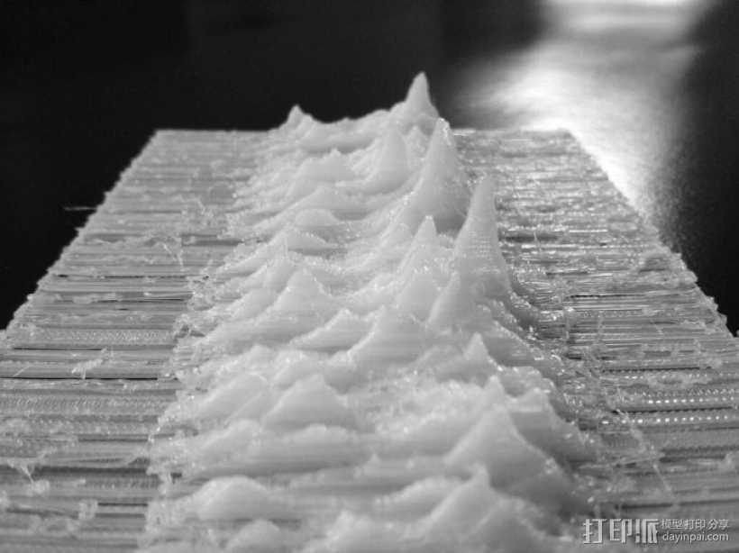 波浪 3D打印模型渲染图