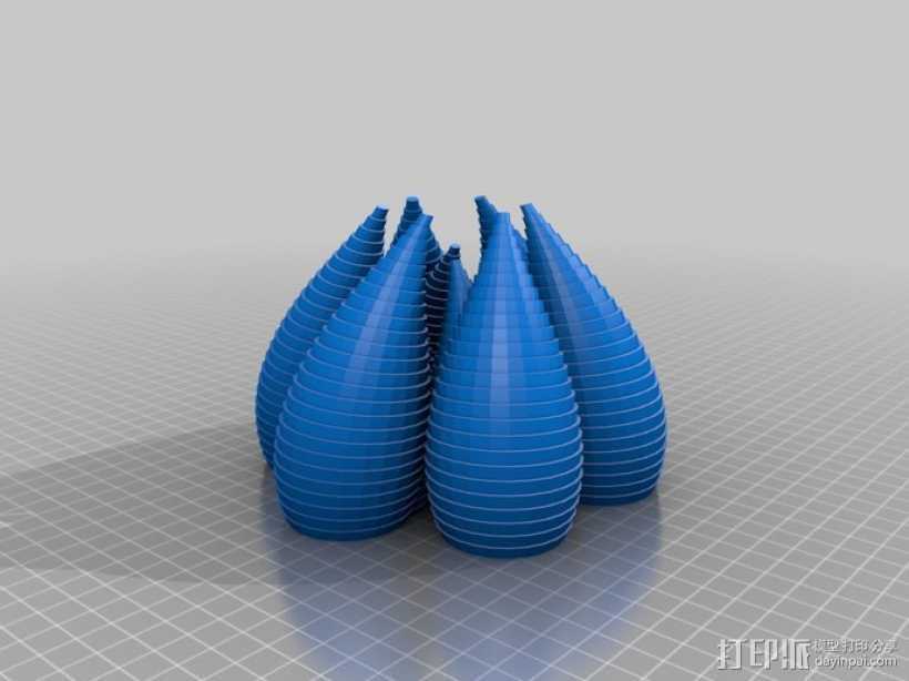 不规则花瓶形 摆件 3D打印模型渲染图