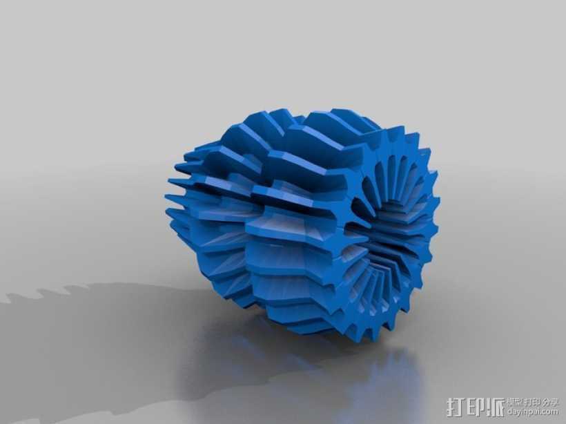 变形的球面谐波 几何体 3D打印模型渲染图