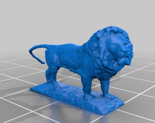 狮子雕像  3D打印模型渲染图
